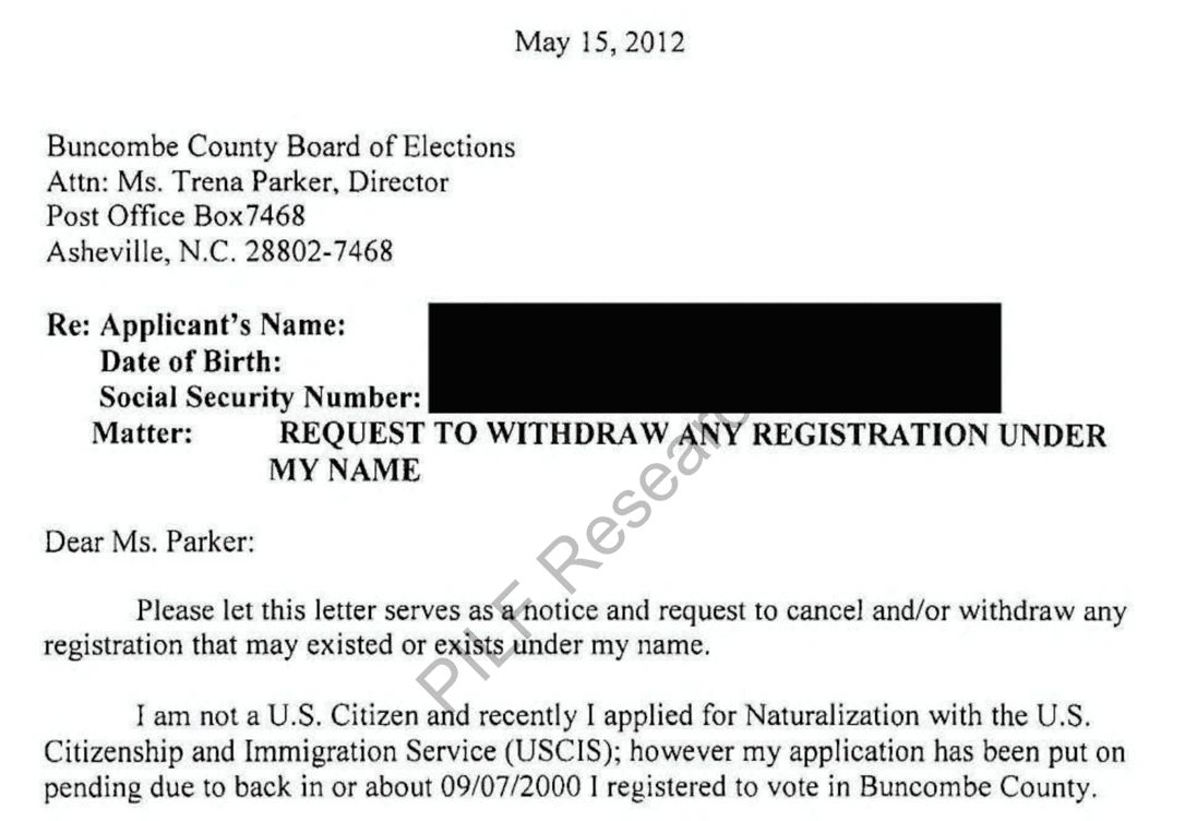 NC Request to be Removed Document